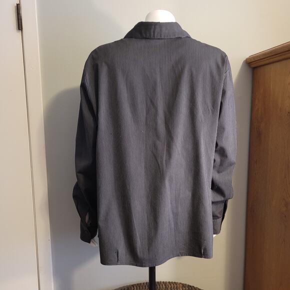 Worthington Womens 3X Black Stretch Pleated Buckle Blouse Careerwork Minimalist - Picture 5 of 8